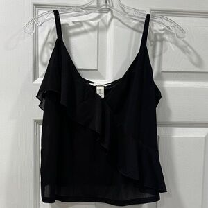 Elegant Black Ruffle Top